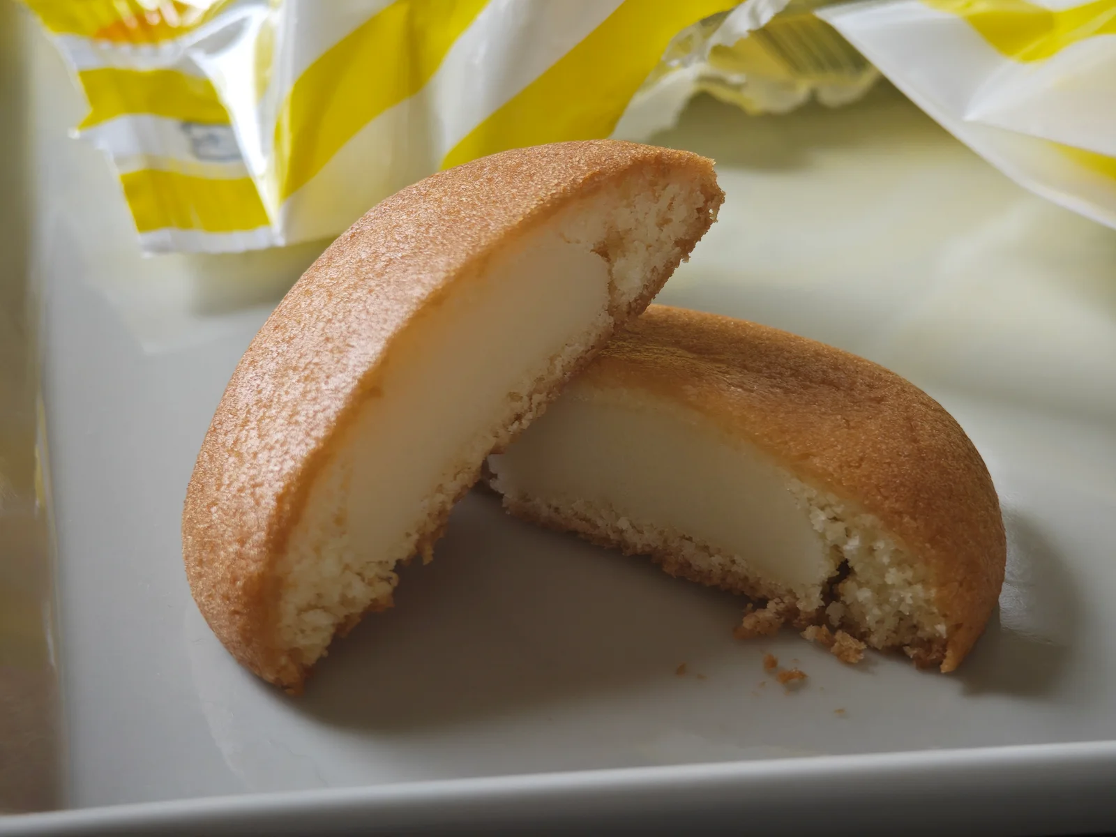 Sueyama cheese manju cross-section