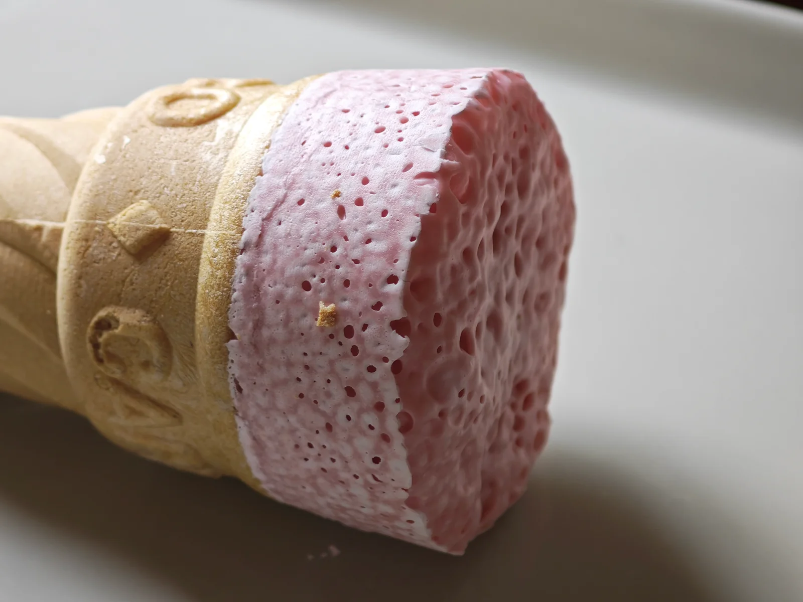 Close-up of air bubbles in Caplico chocolate