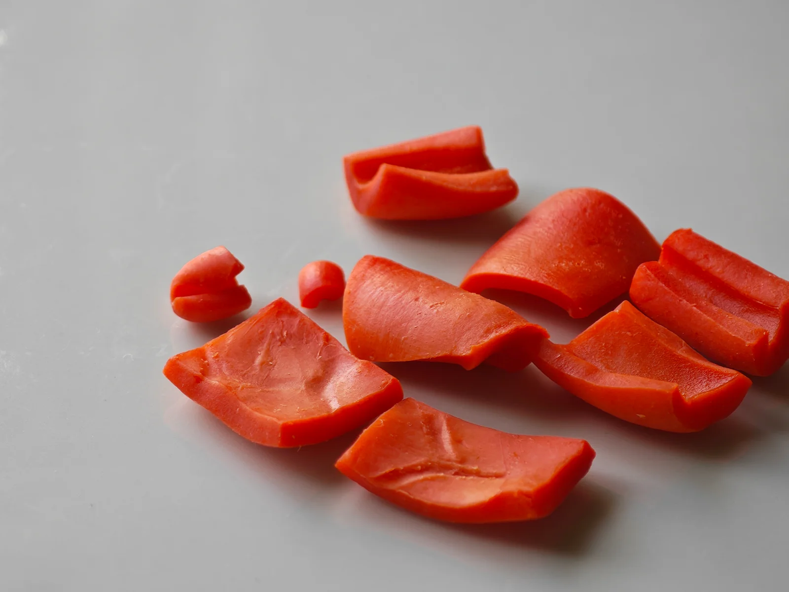 Close-up of squid pieces from classic red Cut Yocchan