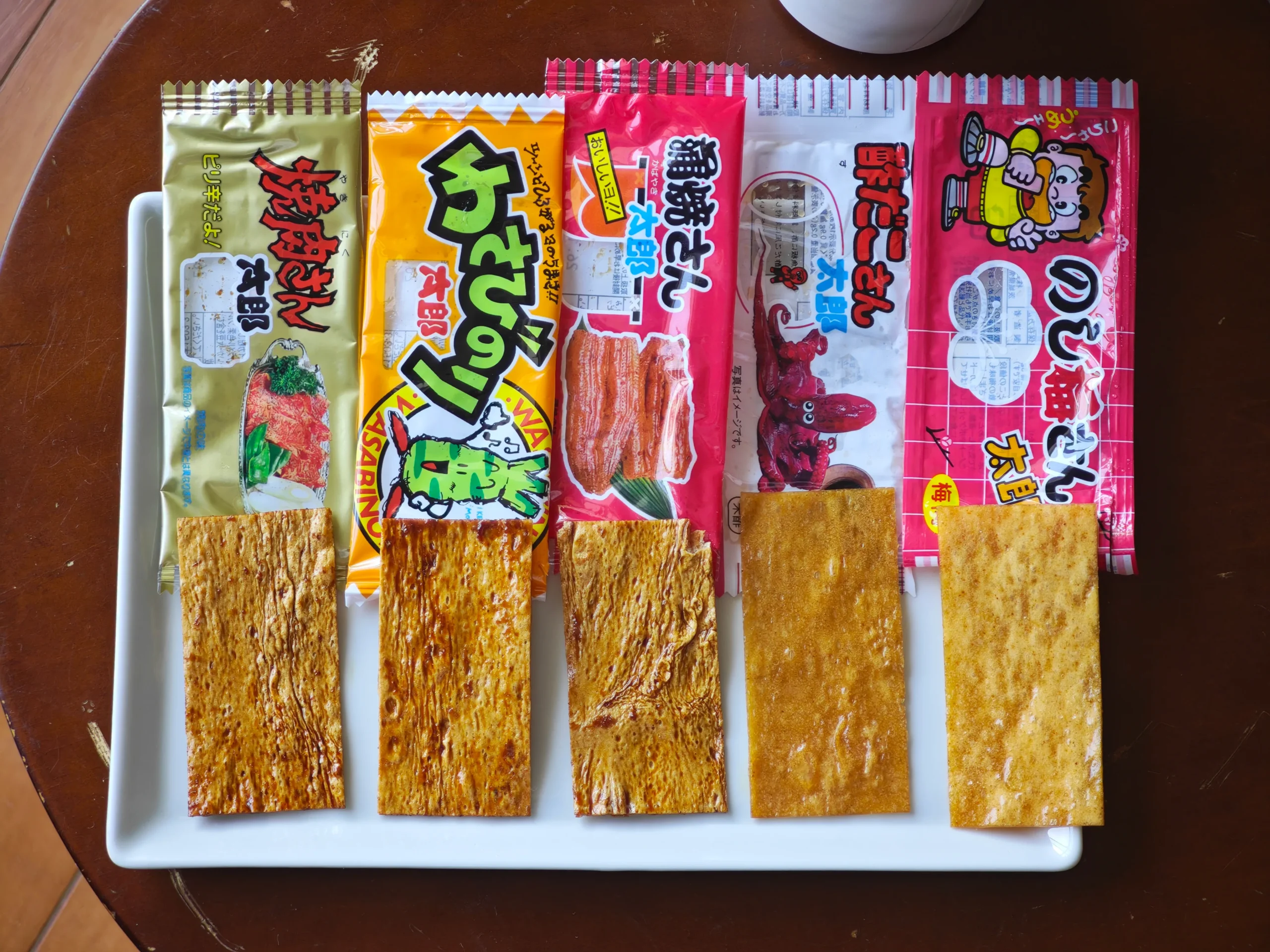 Five San Taro sheets from above
