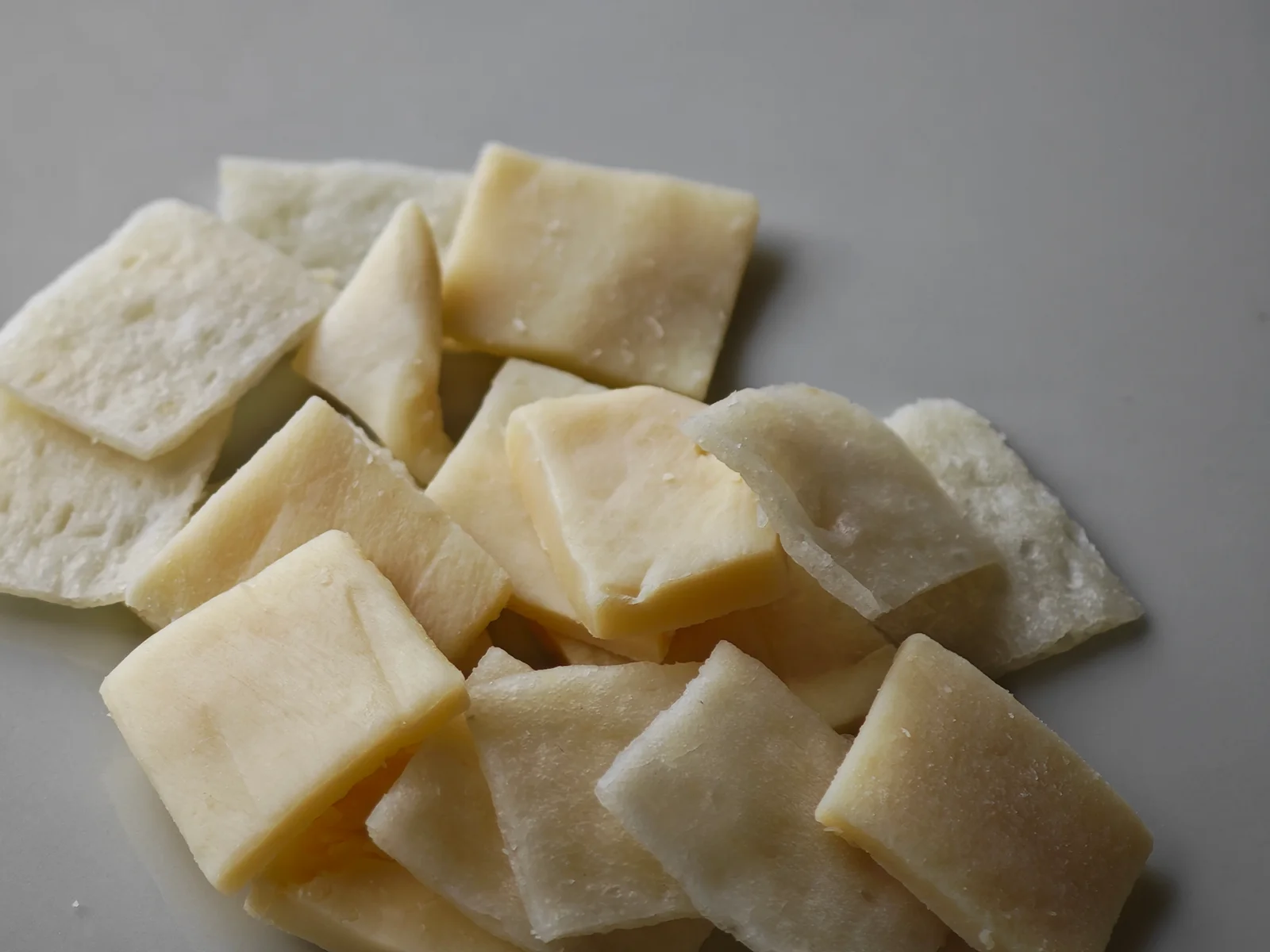 Close-up of white Cut Yocchan contents