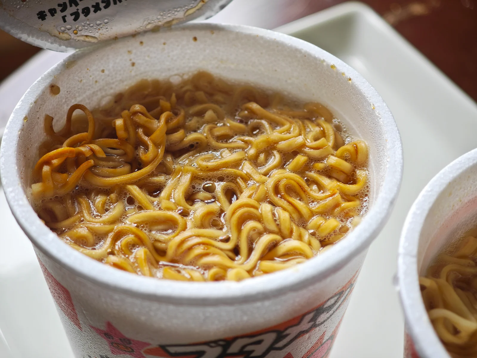 Shoyu Butamen noodles ready after three minutes