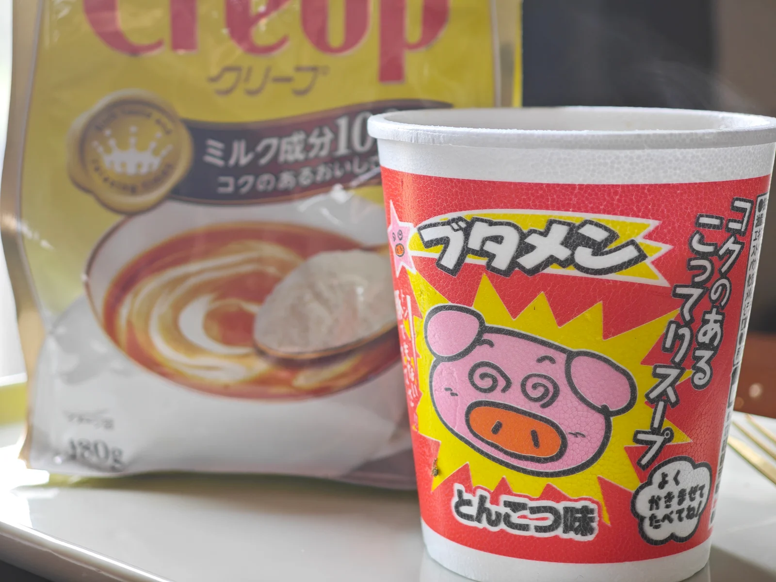 Tonkotsu Butamen with milk powder used for a creamy shop-style upgrade