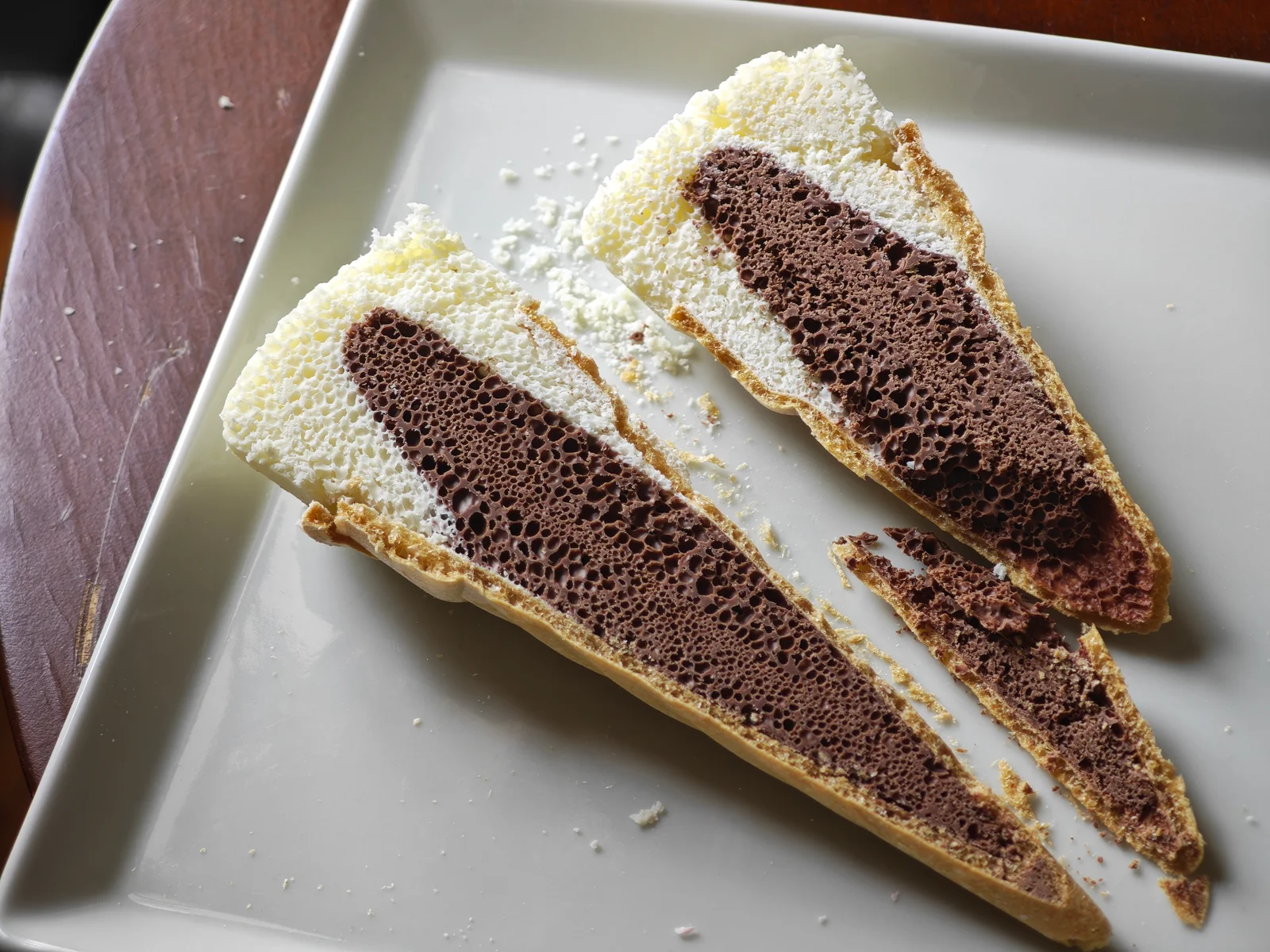 Milk Caplico sliced lengthwise, showing bone-like airy interior