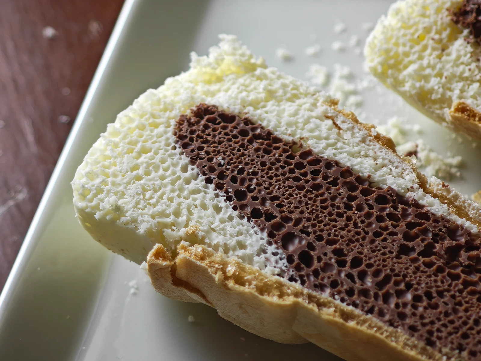Enlarged milk Caplico cross-section with clear bubble network