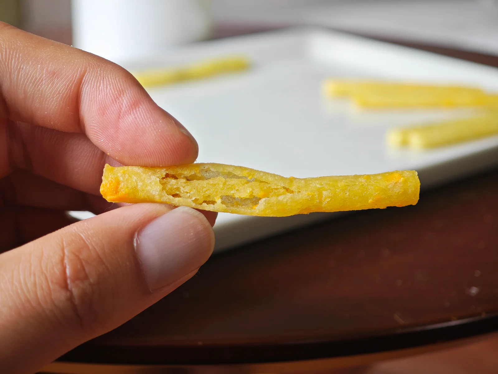 A Jagarico stick that burst open while frying